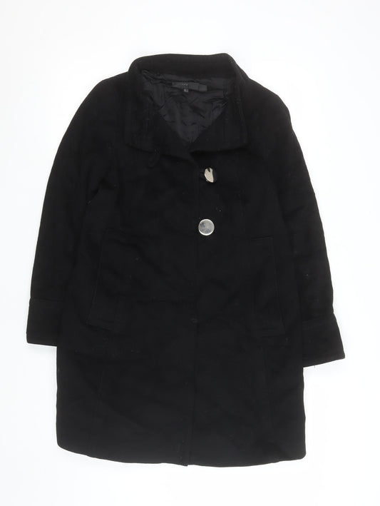 Womens UK Size S Zara Black Overcoat