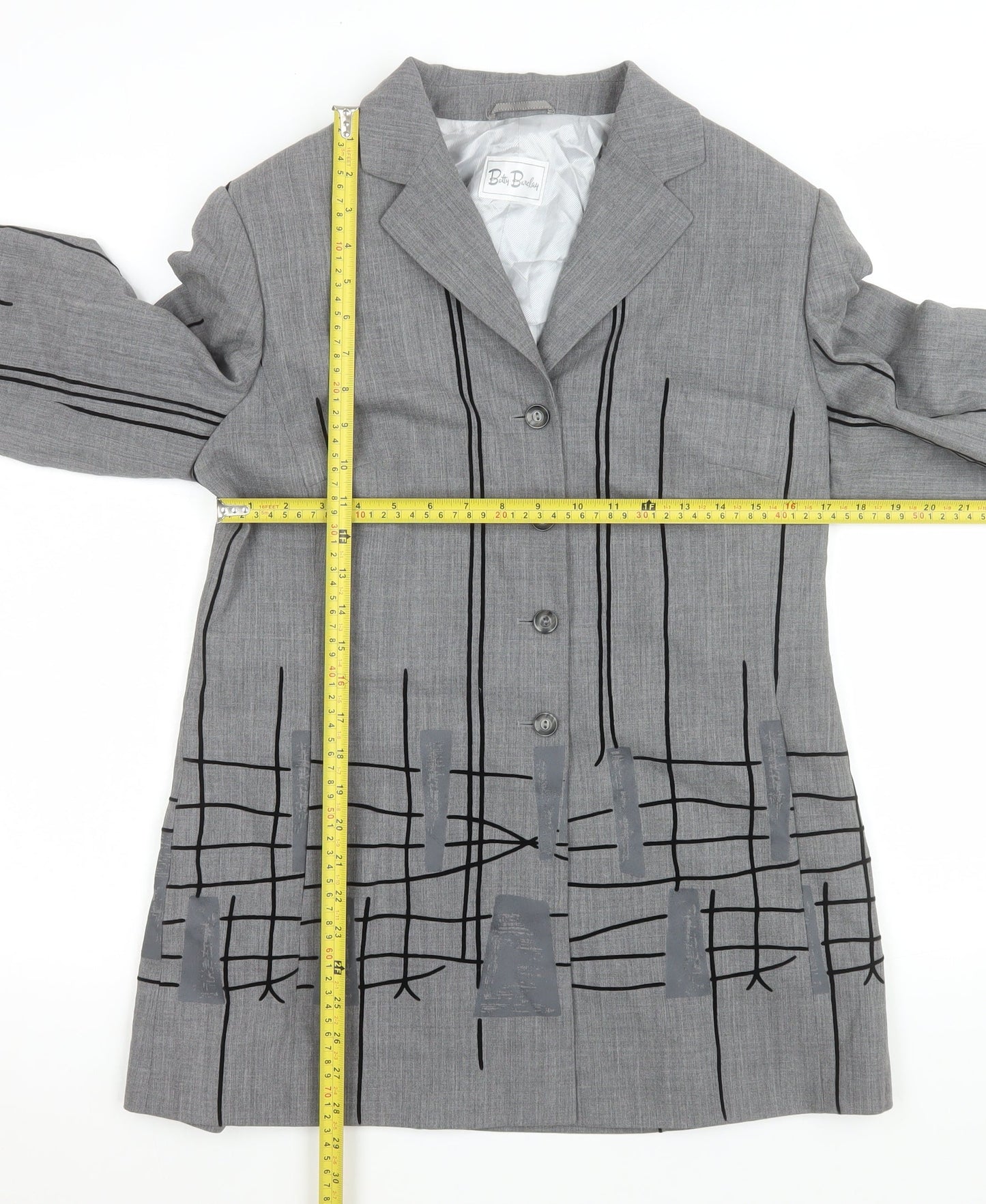 Womens UK Size 14 Betty Barclay Regular Grey Blazer