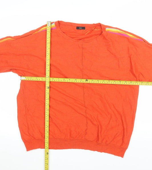 Womens UK Size 16 M&Co Red Pullover Jumper