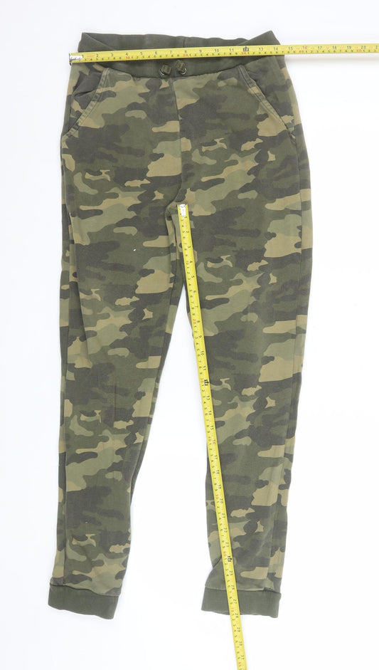 Marks and Spencer Boys Green Camouflage Jogger Trousers 13-14 Years