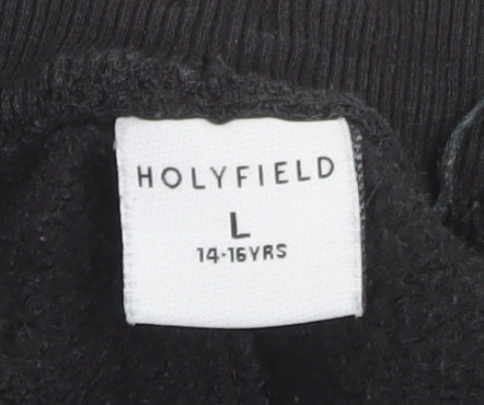 Additional view of HOLYFIELD boys’ black fleece jogger trousers l 14-16 years cotton blend
