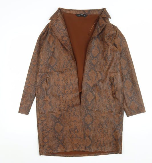 Womens UK Size XS F&F Brown Overcoat