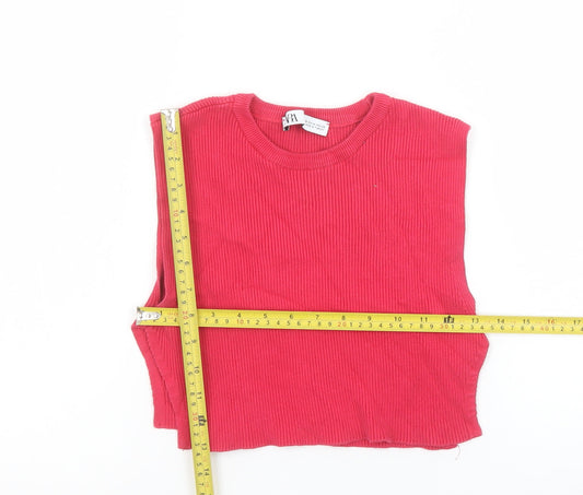 Womens UK Size 12 Zara Red Cropped Tank
