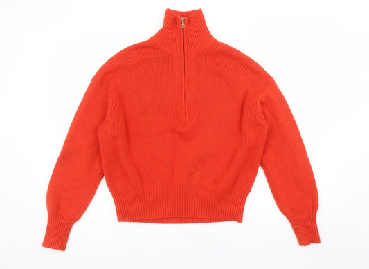 Womens UK Size L Uniqlo Red Full Zip Jumper