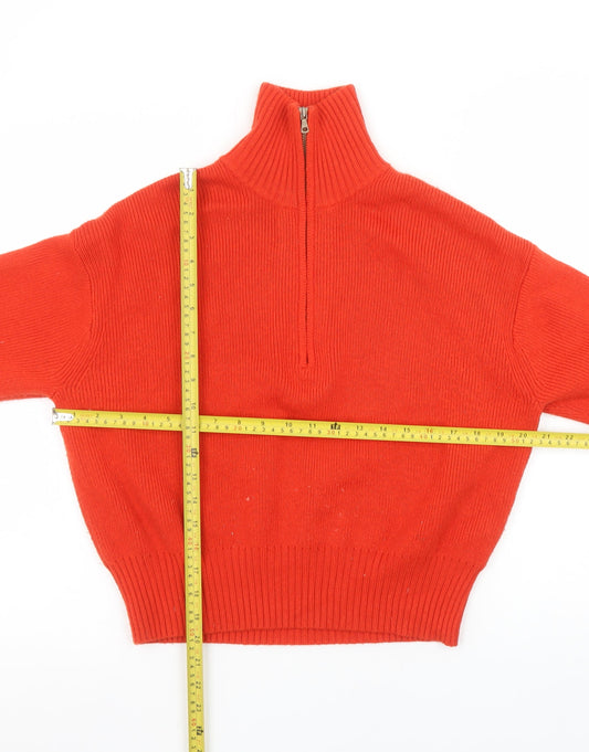 Womens UK Size L Uniqlo Red Full Zip Jumper