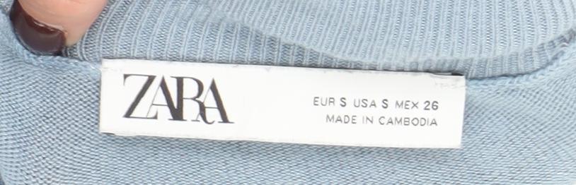 Womens UK Size S Zara Blue Pullover Jumper