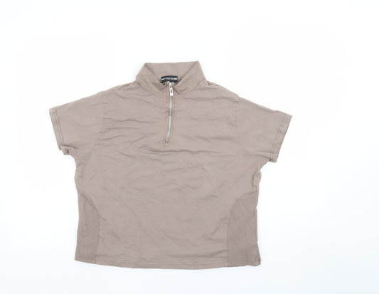 Womens UK Size XL PRETTYLITTLETHING Beige Basic Polo