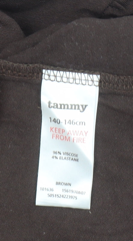 Girls UK Size 11 Years Tammy Brown Basic T-Shirt