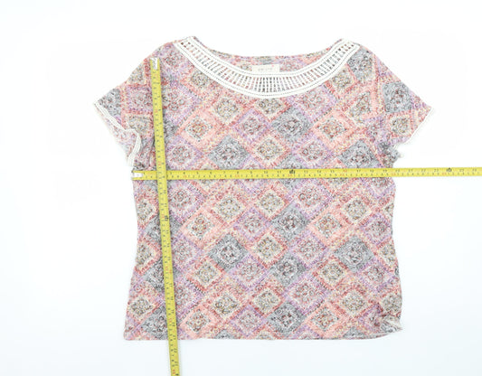 Womens UK Size 16 Marks and Spencer Multicoloured Basic T-Shirt