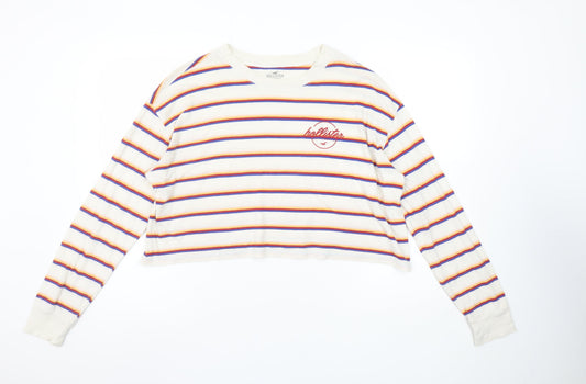 Womens UK Size S Hollister Multicoloured Cropped T-Shirt
