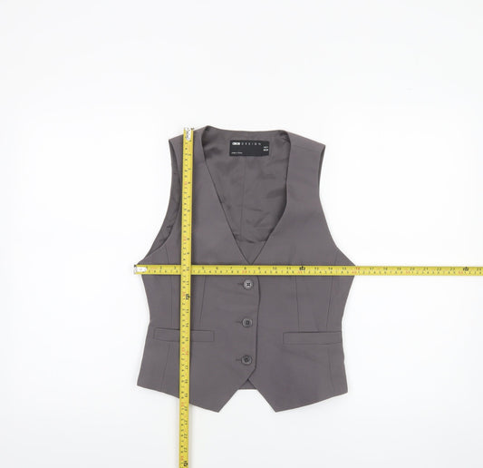 Womens UK Size 8 ASOS Design Regular Grey Suit Waistcoat
