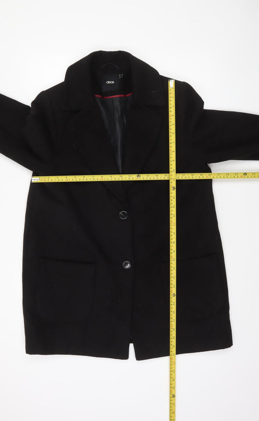 Womens UK Size 14 ASOS Black Overcoat