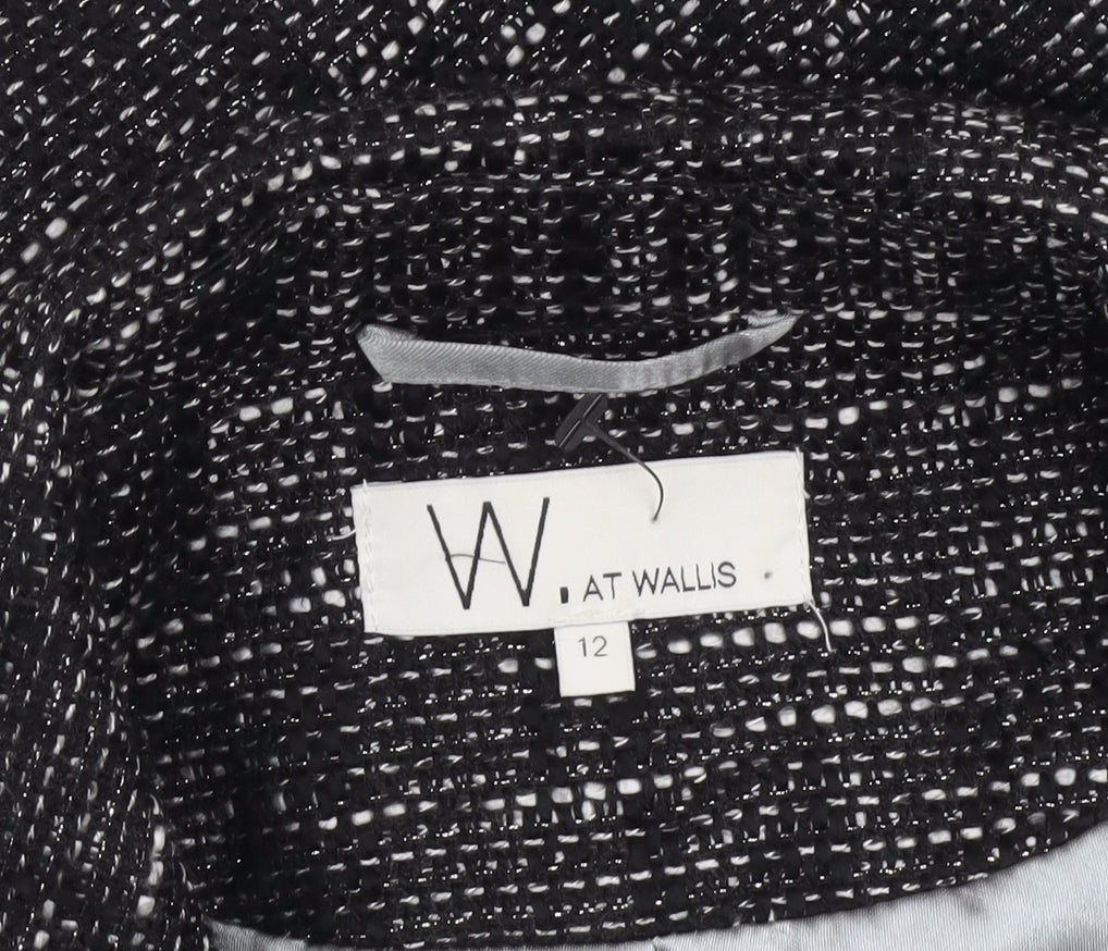 Womens UK Size 12 Wallis Black Biker Coat