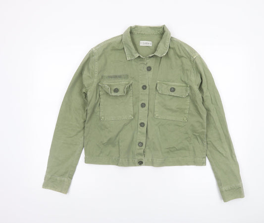 Womens UK Size 8 Pull&Bear Green Military Jacket
