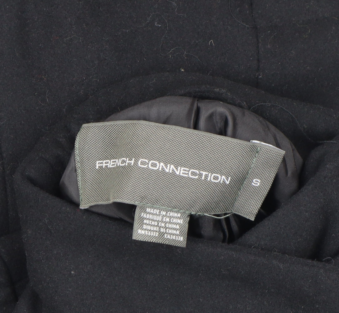 Womens UK Size S French Connection Black Overcoat