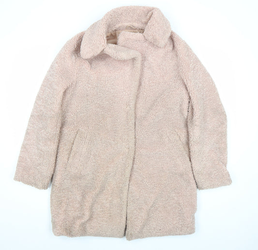 Womens UK Size 10 New Look Beige Overcoat