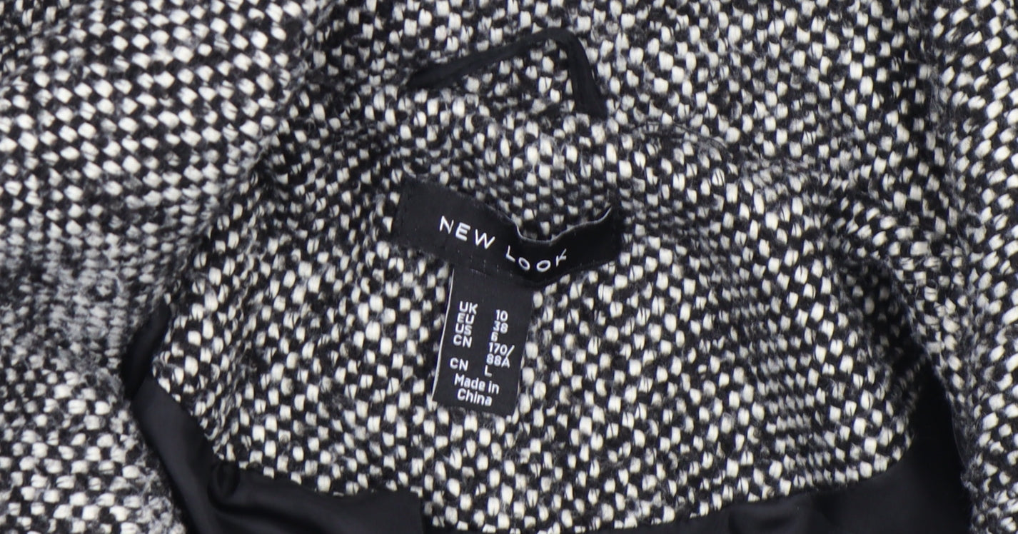 Womens UK Size 10 New Look Black Pea Coat
