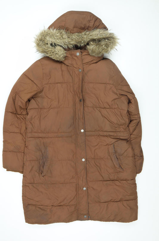 Womens UK Size L Hollister Brown Puffer Jacket