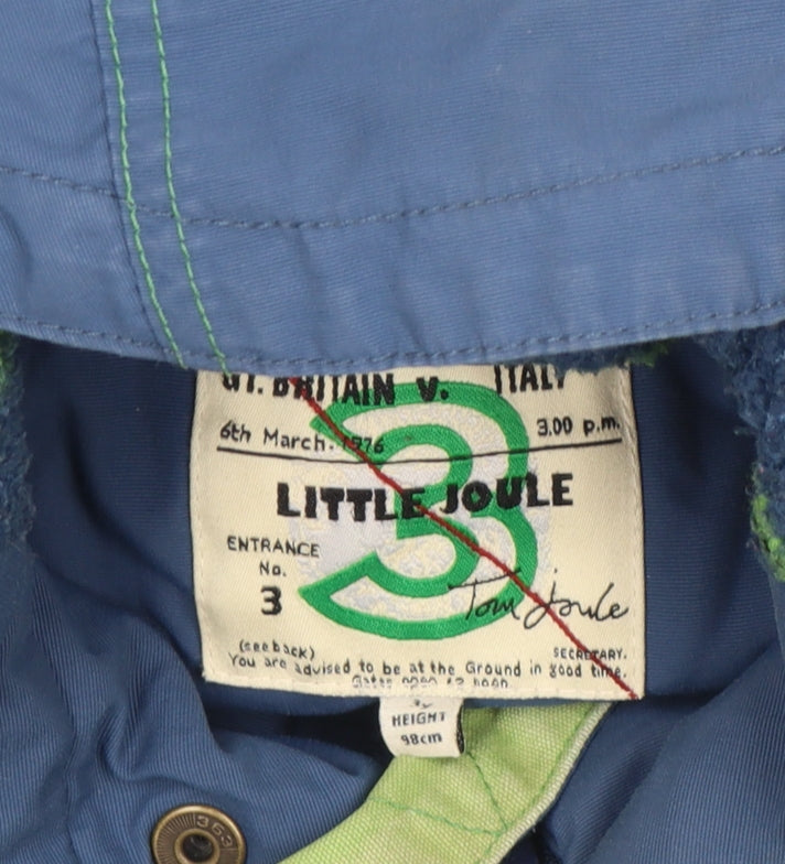 Boys UK Size 3 Years Joules Blue Parka Coat
