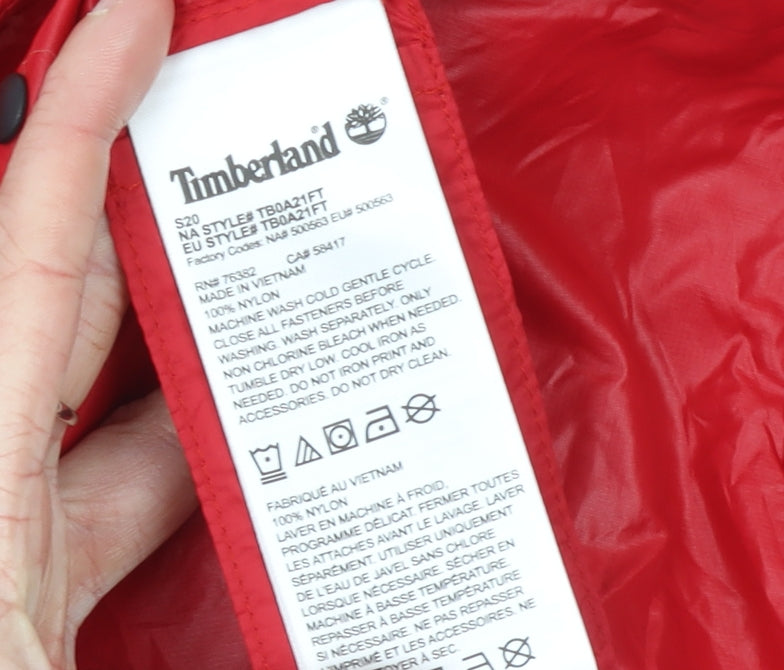 Womens UK Size M Timberland Red Windbreaker Coat