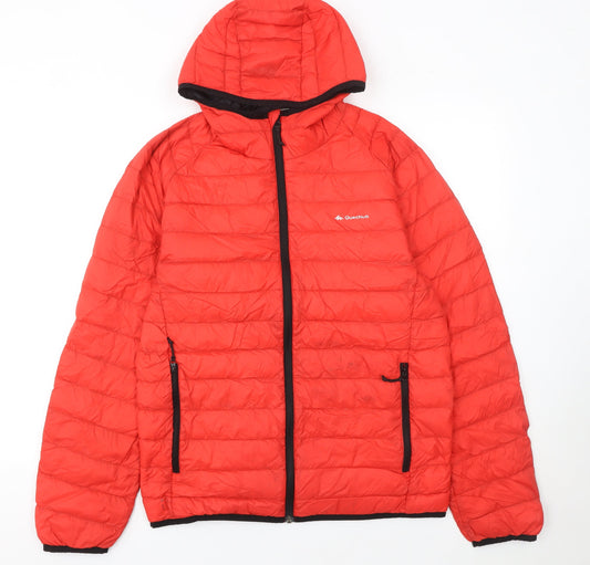 Womens UK Size 10 Quechua Red Puffer Jacket