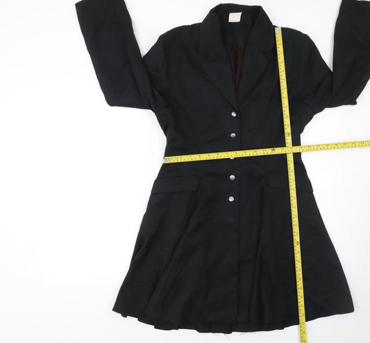 Womens UK Size 12 Charlotte Halton Black Overcoat