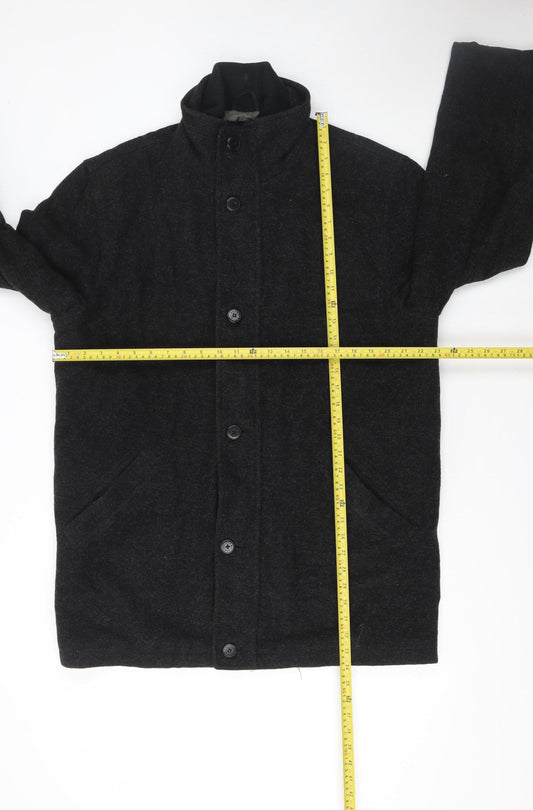Mens UK Size M STAMP COLLECTION Black Overcoat