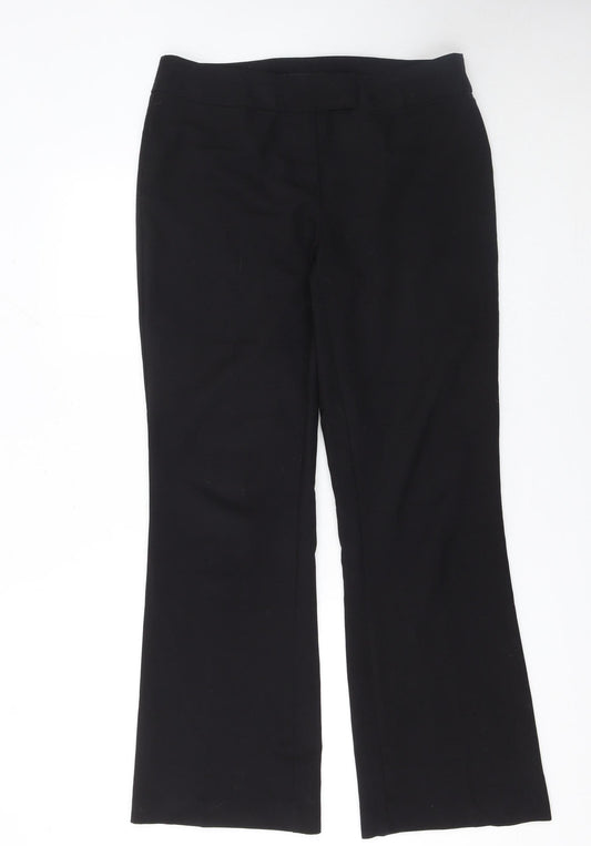 Womens UK Size 12 George Regular Fit Dress Pants Black Trousers