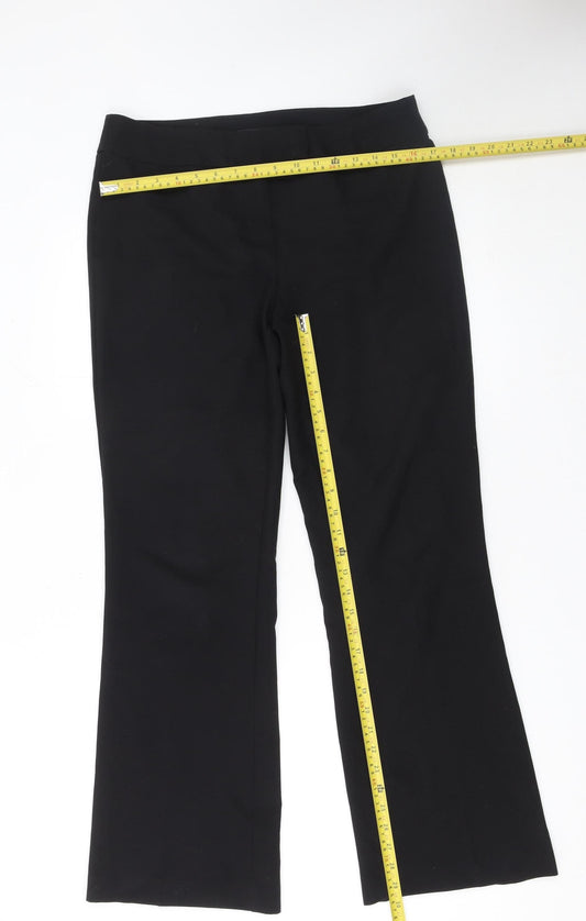 Womens UK Size 12 George Regular Fit Dress Pants Black Trousers
