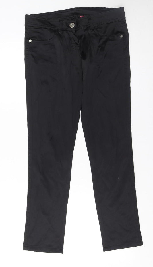 Womens UK Size 8 Denim Co Slim Fit Jeans Black Trousers