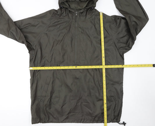 Modern Casuals Men’s Green Hooded Anorak Jacket M Waterproof Windproof