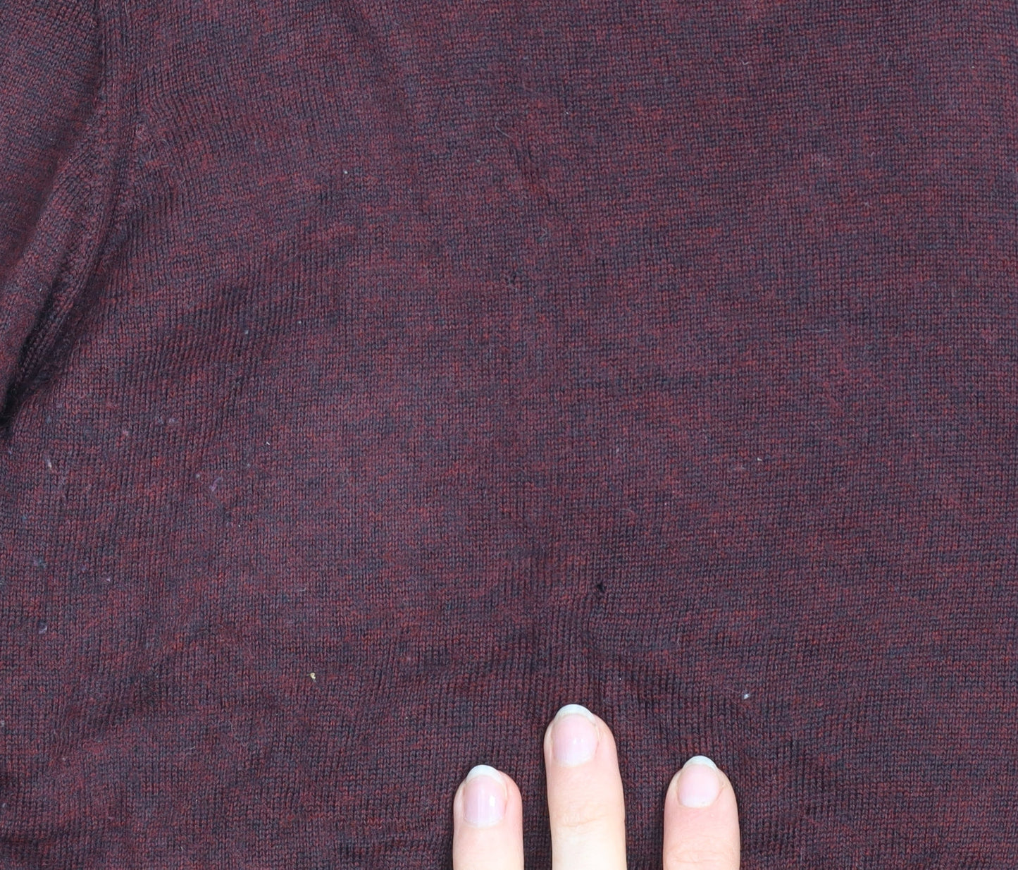 Marks and Spencer Mens Red Slim Fit V-Neck Merino Silk Jumper M