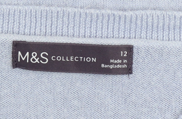 Womens UK Size 12 Marks and Spencer Blue Pullover Jumper