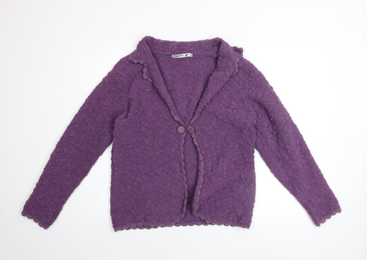 Womens UK Size 12 Poppy Purple Cardigan Jumper