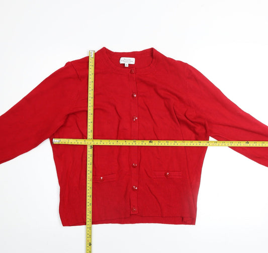 Womens UK Size 18 Debenhams Red Cardigan Jumper