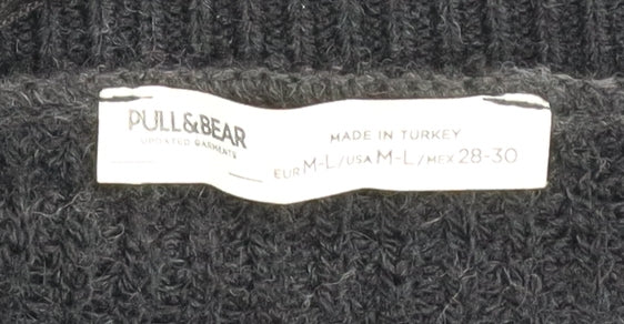 Womens UK Size M-L Pull & Bear Black Pullover Jumper