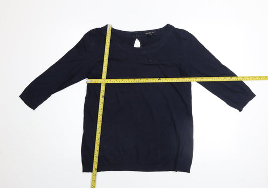 Womens UK Size S Mango Blue Basic Blouse