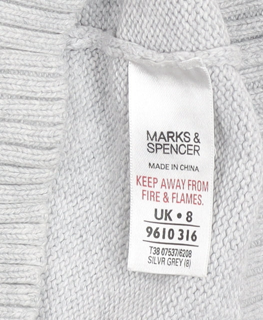 Womens UK Size 8 Marks and Spencer Grey Pullover Jumper