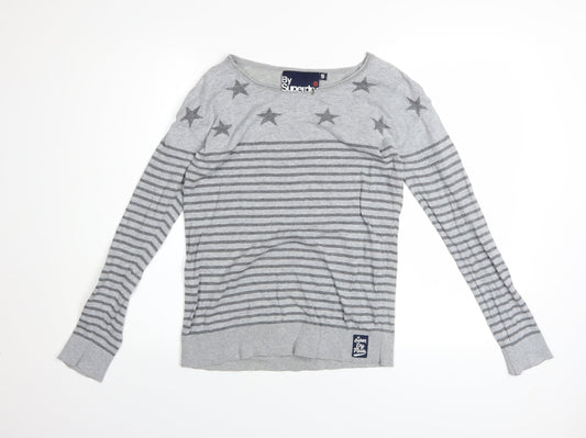 Womens UK Size S Superdry Grey Pullover Jumper