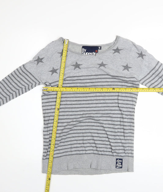 Womens UK Size S Superdry Grey Pullover Jumper