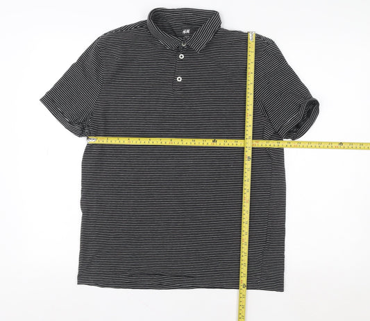 Womens UK Size M H&M Black Basic Polo