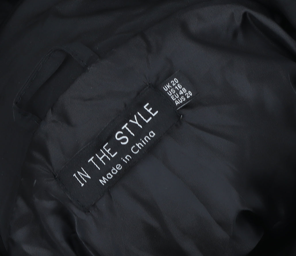 Womens UK Size 20 In the Style Black Puffer Jacket