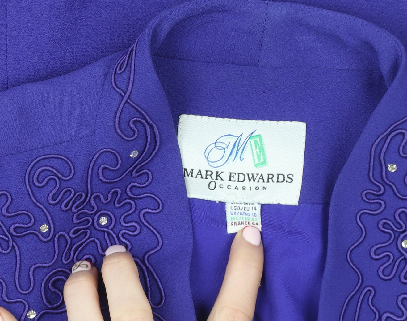 Womens UK Size 16 Mark Edwards Regular Purple Suit Jacket
