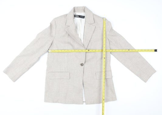 Womens UK Size XS Zara Regular Beige Blazer