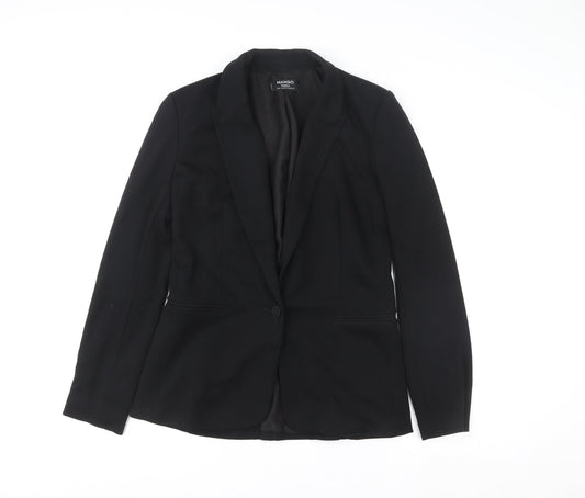 Womens UK Size 8 Mango Black Basic Jacket
