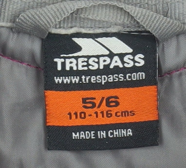 Girls UK Size 5-6 Years Trespass Pink Puffer Jacket