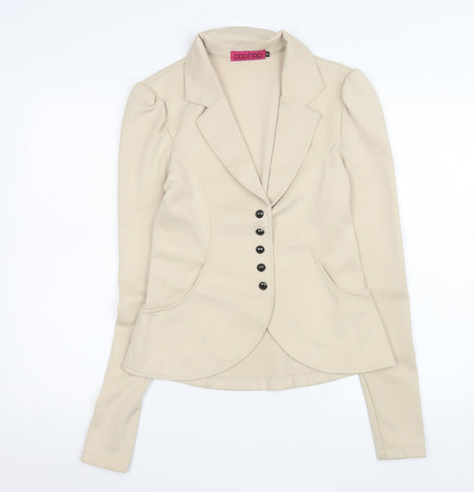 Womens UK Size 10 Boohoo Regular Beige Blazer