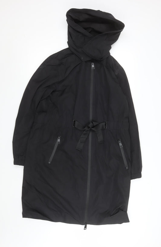 Womens UK Size 8 F&F Black Parka Coat
