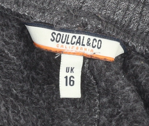Mens UK Size 16 SoulCal & Co Regular Fit Jogger Grey Trousers