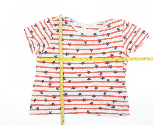 Womens UK Size 14 Warehouse Multicoloured Basic T-Shirt